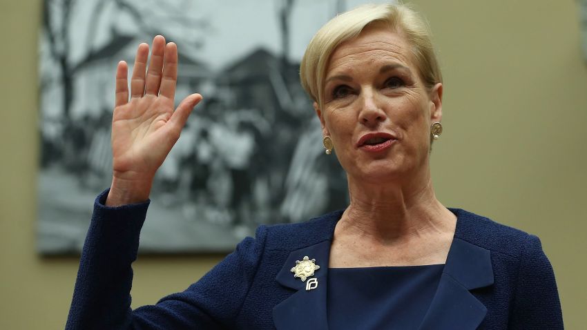 WASHINGTON, DC - SEPTEMBER 29: Cecile Richards, president of Planned Parenthood Federation of America Inc. is sworn in during a House Oversight and Government Reform Committee hearing on Capitol Hill, September 29, 2015 in Washington, DC. The committee is hearing testimony on the use of taxpayer funding by Planned Parenthood and its affiliates. (Photo by Mark Wilson/Getty Images)