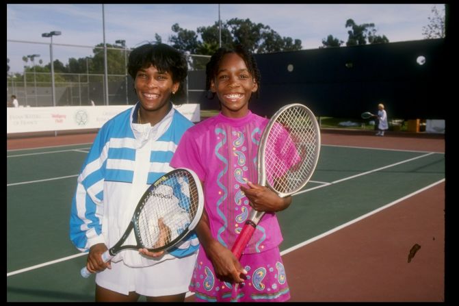 Williams (right) was always tipped for the top after impressing as a junior. She turned professional at the age of 14.