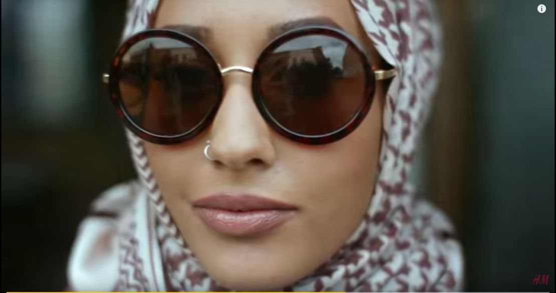 An ad for fashion retailer H&M, featuring a hijab.