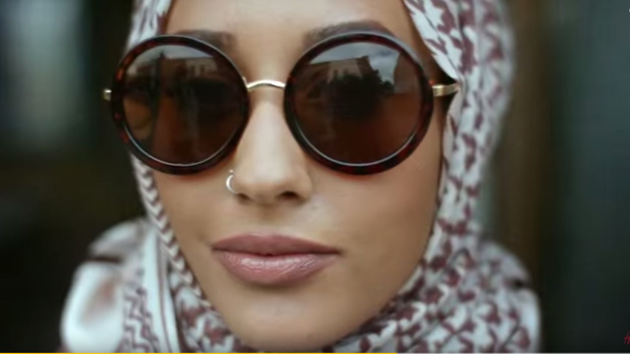 An ad for fashion retailer H&M, featuring a hijab.