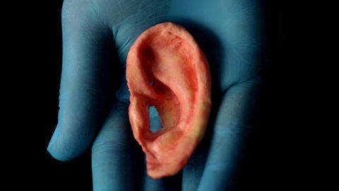An ear mold made of nanocomposite material.