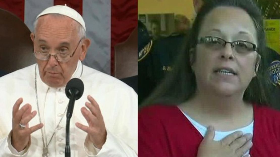 Pope Francis and Kim Davis