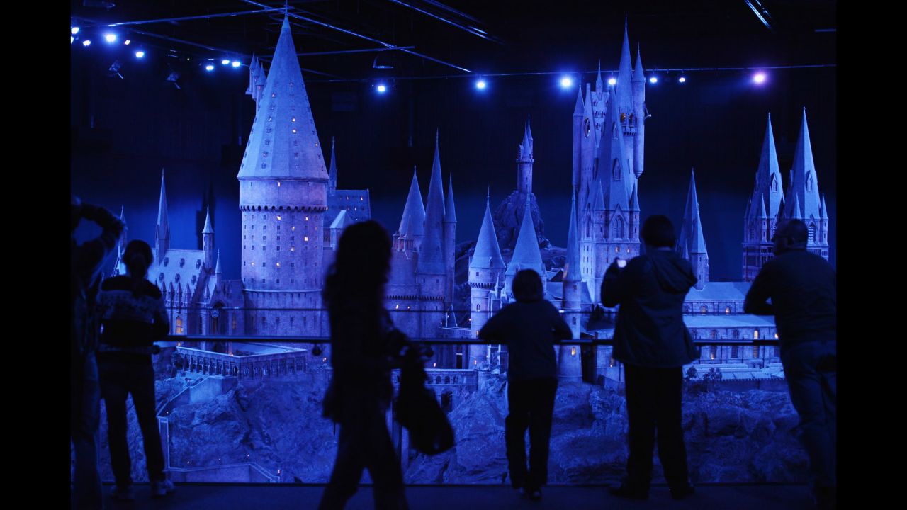 Visitors can walk around a model of Hogwarts Castle. 