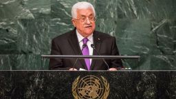 Palestinian President Mahmoud Abbas speaks at the United Nations General Assembly on September 30, 2015, in New York City. 