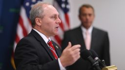 House Majority Whip Steve Scalise (R-LA) delivers brief remarks during a news conference following the weekly House GOP conference meeting at the U.S. Capitol June 10, 2015 in Washington, DC.