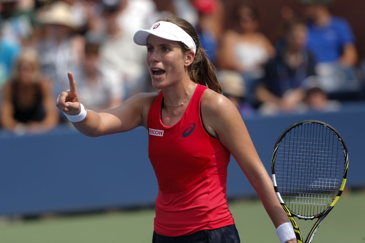 Konta reached the last-16 of the 2015 U.S. Open after claiming notable victories over Spain's Garbine Muguruza and Germany's Andrea Petkovic.<br />