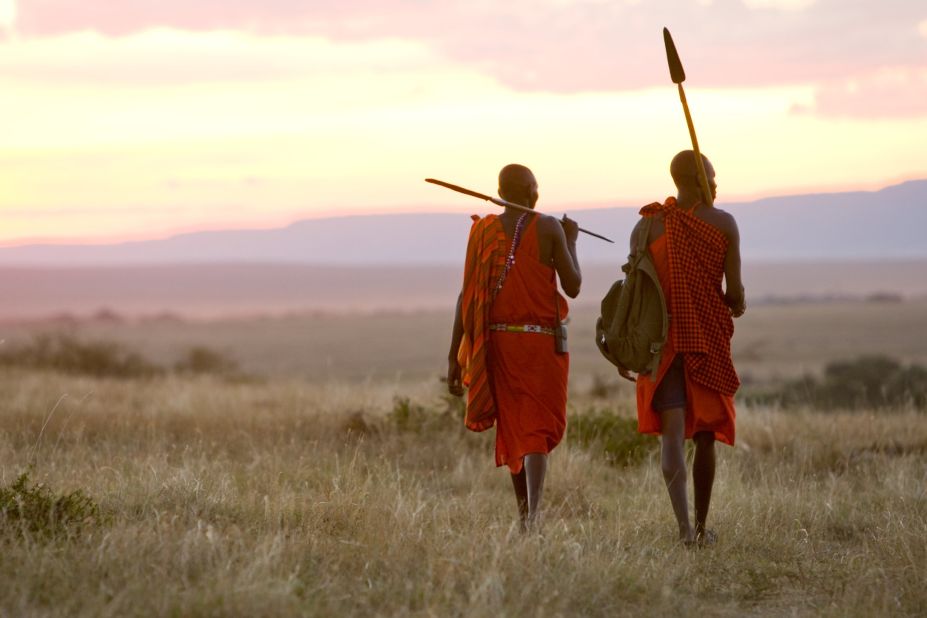 Tanzania's famous Maasai warriors survey the savannahs of the Great Rift Valley. Traditionally known as herders, livestock are a vital resource for the Maasai. Their diet consists largely of cow's meat, milk and blood, tapped from the jugular with no lasting damage to the animal. On certain occasions the two are combined in something akin to a blood milkshake. Modernization is creeping into Maasai life however and food is becoming more varied, and dinner is as likely to include maize, rice, potatoes and "goat leaves" (cabbage).