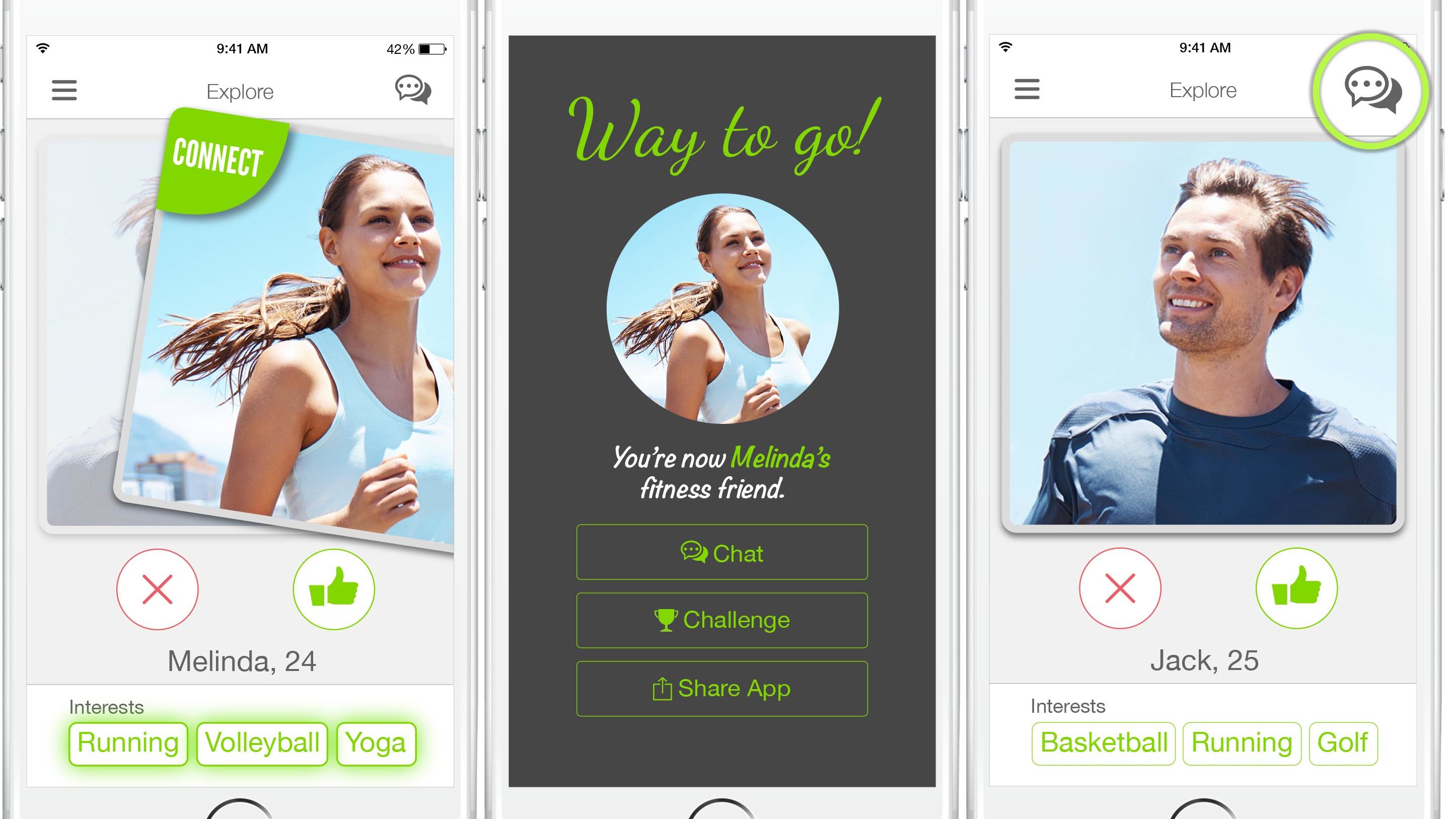 Jaha, a Tinder-like app for fitness, hooks people up who share similar exercise habits. 