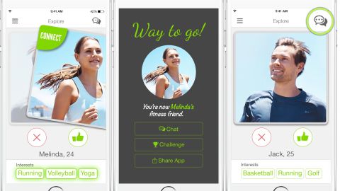 Jaha, a Tinder-like app for fitness, hooks people up who share similar exercise habits.
