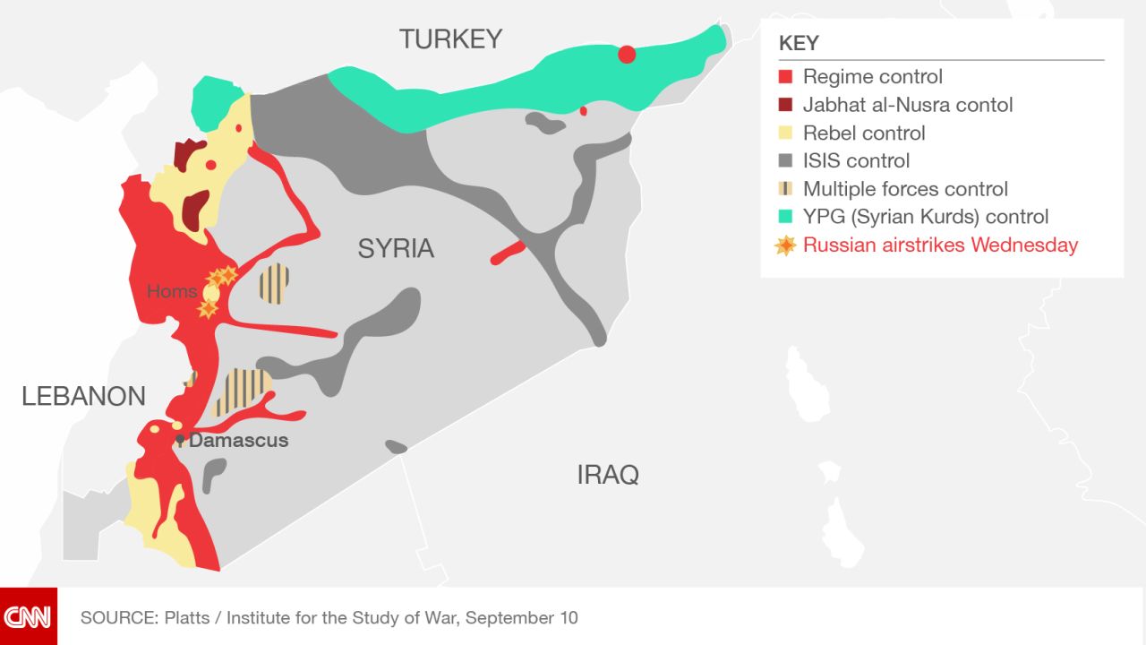 Russia says it launched airstrikes against ISIS on Wednesday, but some experts say the terror group doesn't operate in the areas that were hit.