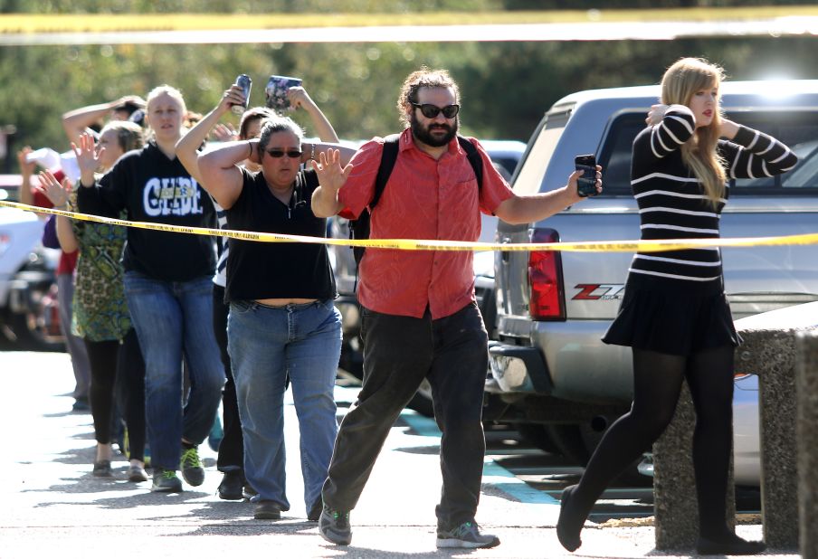 Students, staff and faculty leave the school on October 1.