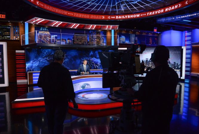 Trevor Noah tapes an episode of "The Daily Show" on Tuesday, September 29. It was <a href="http://money.cnn.com/2015/09/29/media/trevor-noah-daily-show-premiere/" target="_blank">the first week on the job</a> for Noah, the 31-year-old comedian who is taking over for longtime host Jon Stewart.  