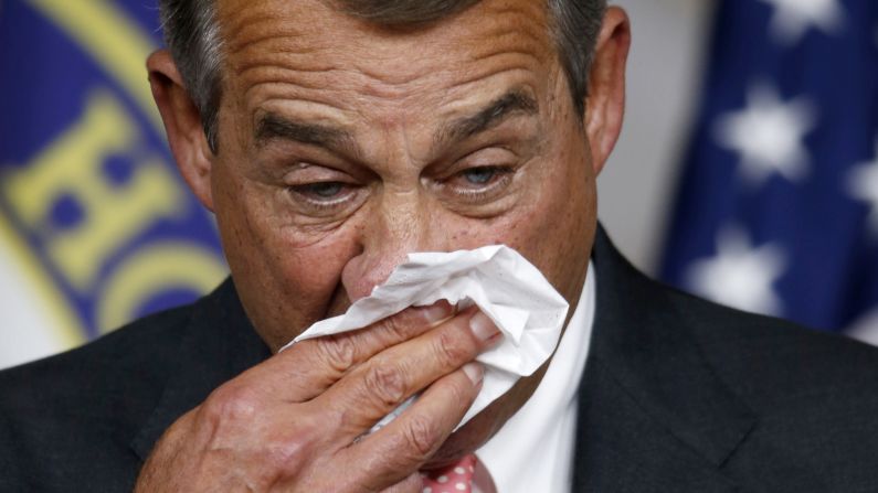 House Speaker John Boehner became emotional Friday, September 25, during a news conference in Washington where <a href="http://www.cnn.com/2015/09/25/politics/john-boehner-resigning-as-speaker/index.html" target="_blank">he announced his upcoming resignation.</a> Boehner, who turns 66 in November, said he had planned to step down at the end of the year, but turmoil within his caucus prompted him to resign earlier than planned. He will leave Congress at the end of October.
