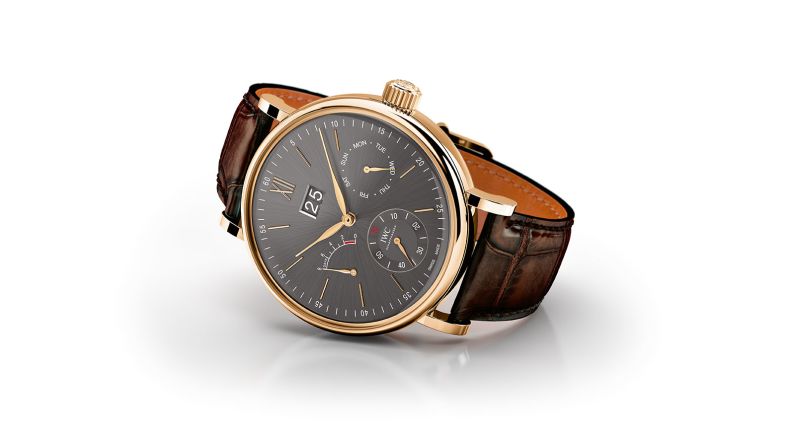 For this new release, IWC teamed up with Italian shoemaker Santoni, who produced the leather straps for the watches. This piece is available in stainless steel or red gold.