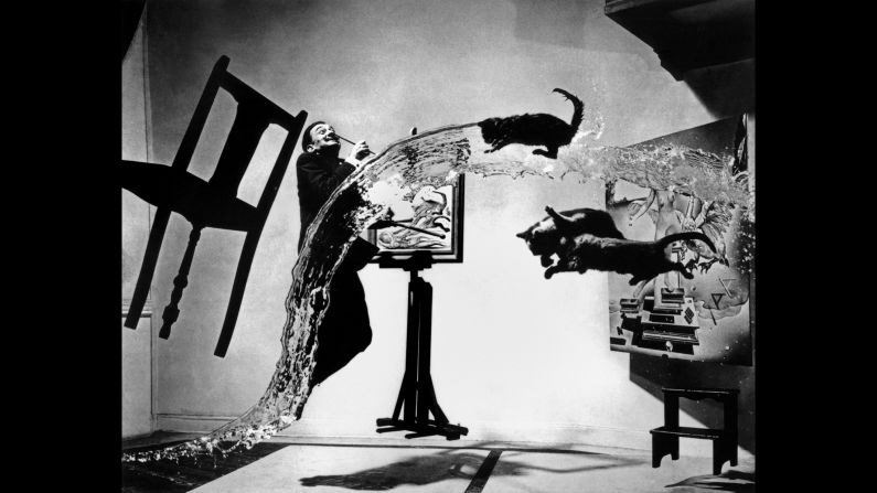 In 1952, presented with what he called a "cataclysmic sitting," famed photographer Philippe Halsman had a whimsical idea: He would ask his subjects to jump. To his pleasure, they agreed. "I realized that deep underneath people wanted to jump and considered jumping fun," he wrote in "Philippe Halsman's Jump Book." Halsman may have been inspired by this classic 1948 portrait of Salvador Dali, though he generally didn't put in the same effort -- the Dali work required 28 takes (and 28 throws of the cats).