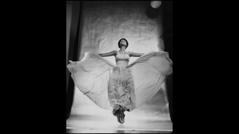 The effortless Lena Horne looks like she's about to float away in this 1954 Halsman shot. Horne, a legendary singer and actress, is perhaps best known for her recordings of such songs as "Stormy Weather" and "Love Me or Leave Me." 
