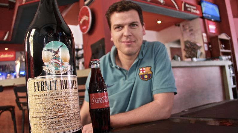 Fernet is a popular liquor, though its bitter tang is an acquired taste. Juan Chico, manager of a bar in the Palermo neighborhood, says he sells an average of 70 glasses of Fernet a day. 