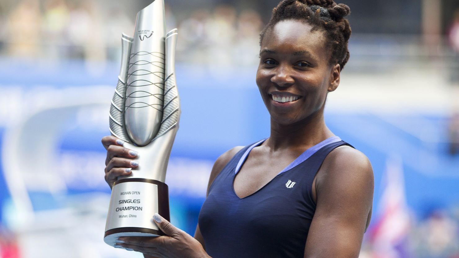 Venus Williams won the Wuhan title Saturday when opponent Garbine Muguruza retired in the final. 