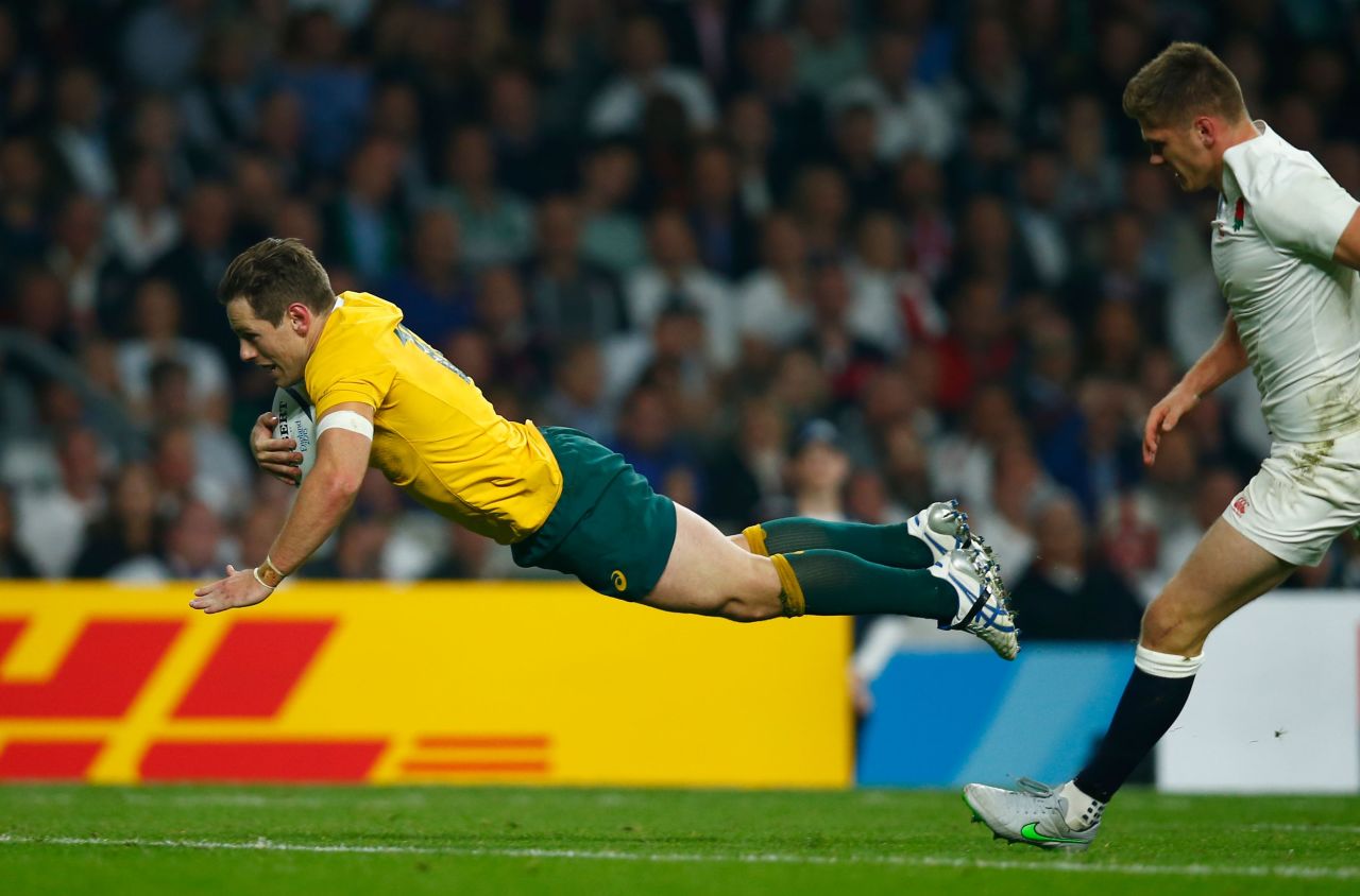 Australia's Bernard Foley was flying high at Twickenham on Saturday, scoring 28 points in his side's 33-13 win over England at the Rugby World Cup. 