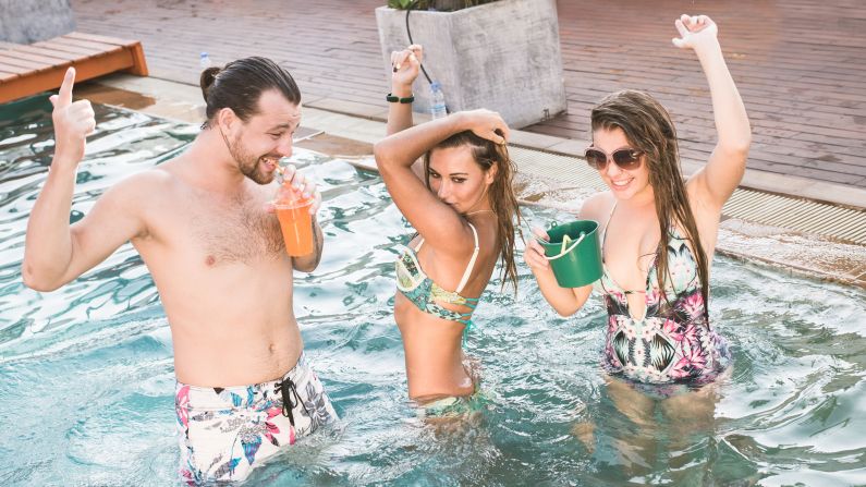 They've turned a utilitarian swimming hole into a pulsing pit of unfortunate dance moves. Poolside partiers try the nerves of 22% of respondents.