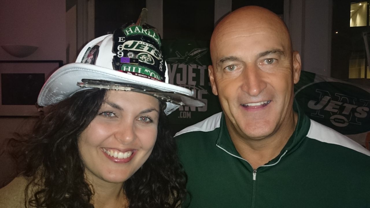 "Fireman Ed "is the "unofficial" mascot of the New York Jets and can often be seen leading fellow fans in chants of support for their team.