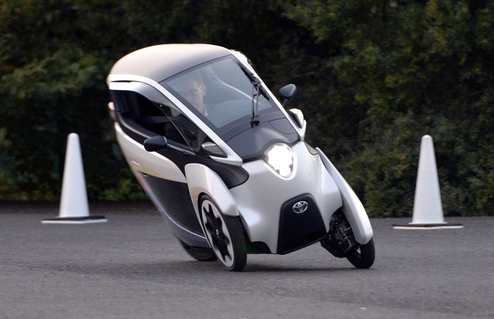 The i-Road is peculiar among electric urban vehicles in that it promises a fun driving experience. Toyota says that the "trike" (it has a single back wheel) gives the rider the impression of skiing, with the vehicle automatically selecting the optimal lean angle when cornering. "You can enjoy the refreshing sense of being one with the machine," they say.