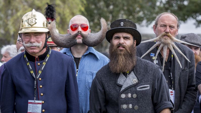 More than 300 contestants from across the globe competed in various categories involving three groups: moustache, partial beard and full beard.