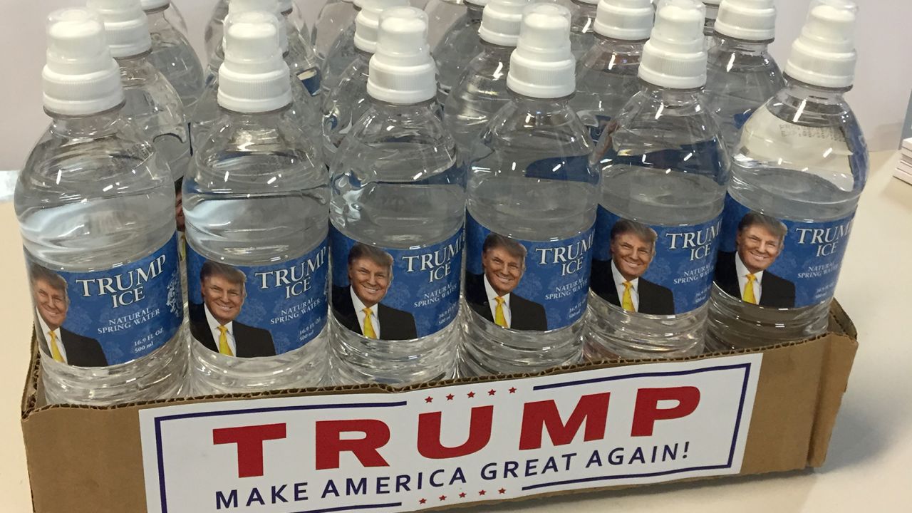 The package of "Trump Ice Natural Spring Water" Trump sent to Rubio's Washington office.