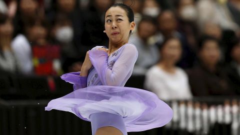 Figure skater Mao Asada competes at the Japan Open team competition in Saitama, Japan, on Saturday, October 3.