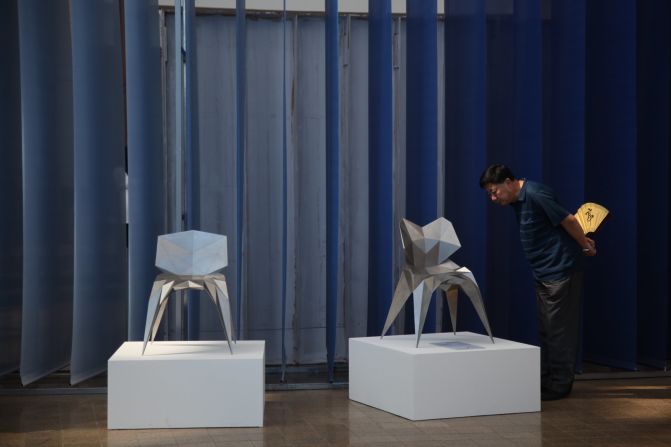 The "Digital X" series include sculptural chairs designed by Zhang Zhoujie, and was designed using in-house software developed by Zhang Zhoujie Digital Lab. The chairs provide a glimpse of what the future of contemporary Chinese design might look like. 