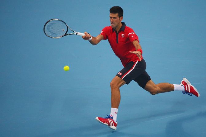 There were no issues whatsoever for the men's player of the season, Novak Djokovic, in his first match since winning the U.S. Open.