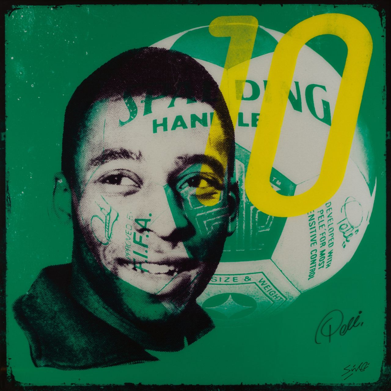 Loius Sidoli's work is named after Warhol's famous quote about Pele. The artist revisited his "15 minutes of fame" quote to predict "15 centuries" of acclaim for the Brazilian, such was his talent.