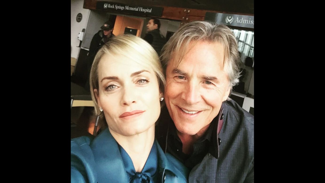 Actor Don Johnson snaps a selfie with his "TV wife," Amber Valletta, on Friday, October 2. "Team Tycoons!" <a href="https://instagram.com/p/8WOWHGOm6c/" target="_blank" target="_blank">Johnson said on Instagram,</a> referring to their roles on the show "Blood & Oil."