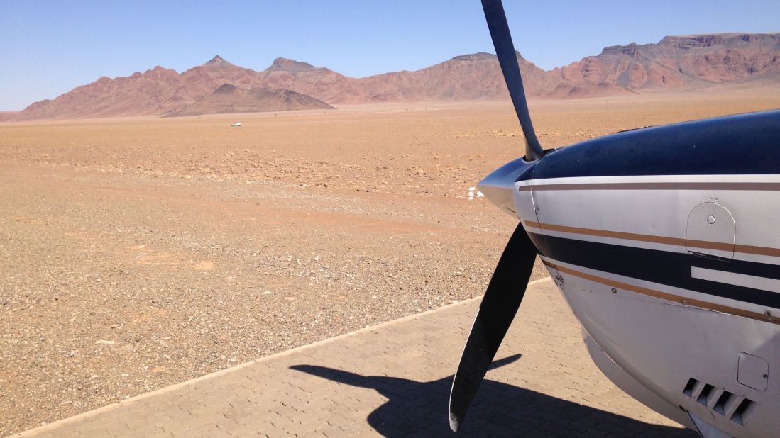 There are only two ways of getting to Sossusvlei: either a six-hour drive from Windhoek, mostly along an unpaved road, or with a flight on a six-seater plane that lands on a gravel airstrip.