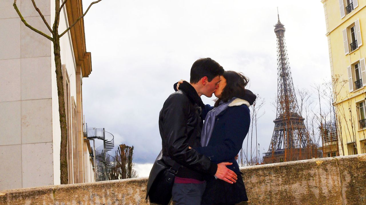 Yes, this could be you. Kissing an actual French person. In front of the actual Eiffel Tower. Just don't expect too much romance. "You need to be aware of a few things before starting a relationship," says French comedian Olivier Giraud. "In Paris, if you're looking for a boyfriend or a girlfriend you don't have to date. We don't have time to waste."