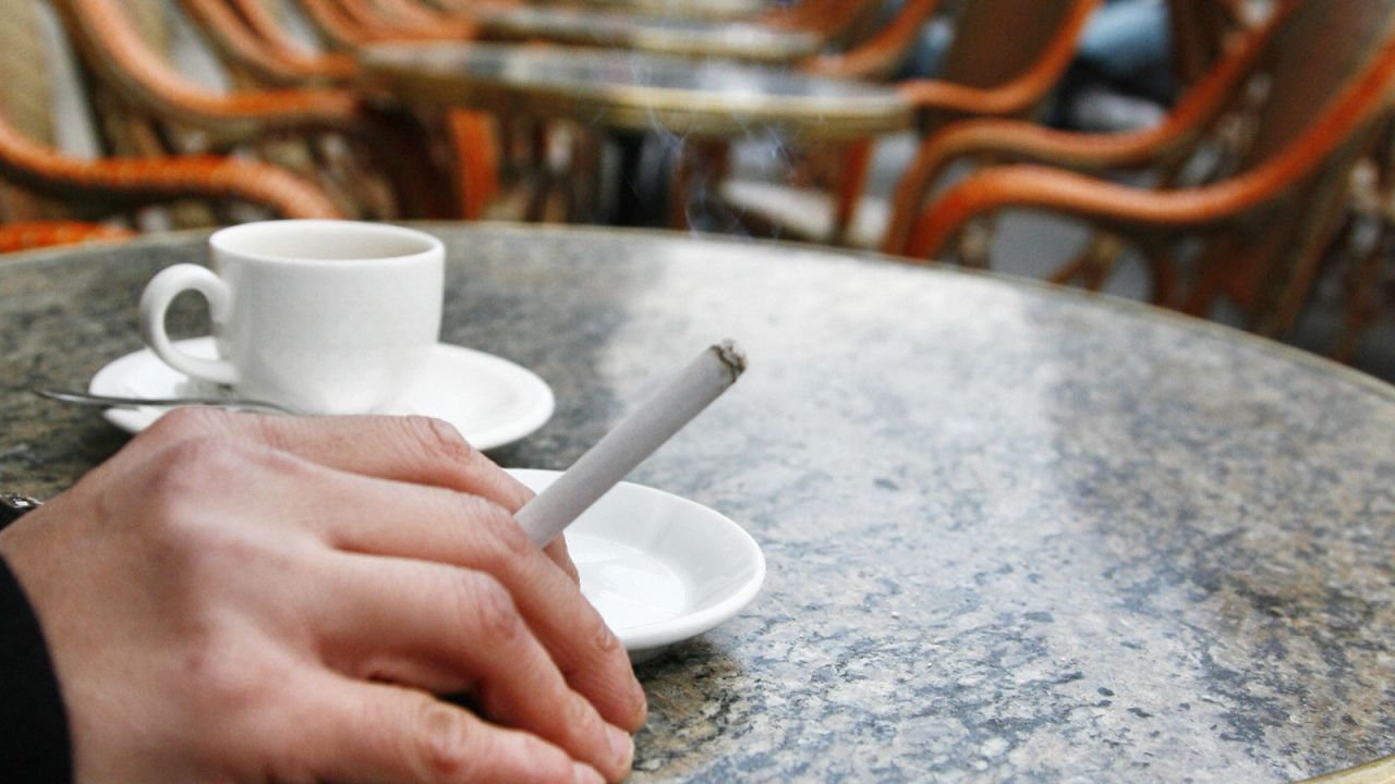 Parisians can't seem to kick nicotine, even when smokers are banished to freezing cafe terraces. "New York is the Big Apple, Paris is a big ashtray," says Giraud.