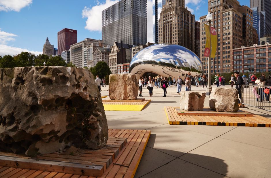 Exhibitions take place across the city: Chicago's Michigan Park is taken over by works from The Art Institute of Chicago's Department of Architecture and NLE. 