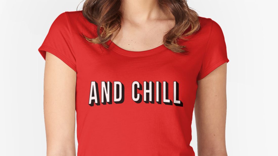 There are a few ways to go about "<a href="http://knowyourmeme.com/memes/netflix-and-chill" target="_blank" target="_blank">Netflix and chill</a>," one of the Internet's more subtle euphemisms for inviting someone over for sexual purposes. The key component is a T-shirt to signify Netflix, maybe one with the company's logo or the slogan "and chill," as depicted here. The remaining props could include a bag of ice (get it?) or an overnight bag containing wine, condoms, comfortable socks, a toothbrush and anything else you might bring along for that not-so-spontaneous hookup.