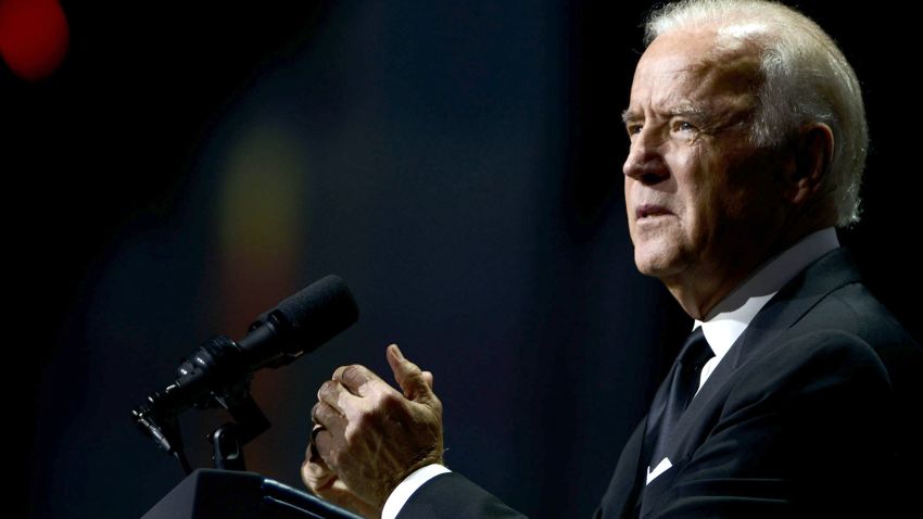 WASHINGTON, DC - OCTOBER 03:  Vice President Joe Biden speaks during the 19th Annual HRC National Dinner at Walter E. Washington Convention Center on October 3, 2015 in Washington, DC.  (Photo by Leigh Vogel/Getty Images)