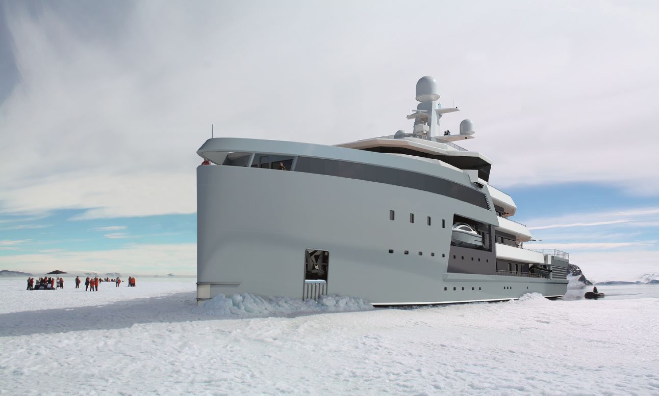 "Few vessels can break through ice and the ones that can are not luxury yachts, they're 'ice-bergers,' which are effective but not very comfortable," Caminada explains. "With this concept, we have combined the two and added on superyacht accommodation for the owners to stay in."