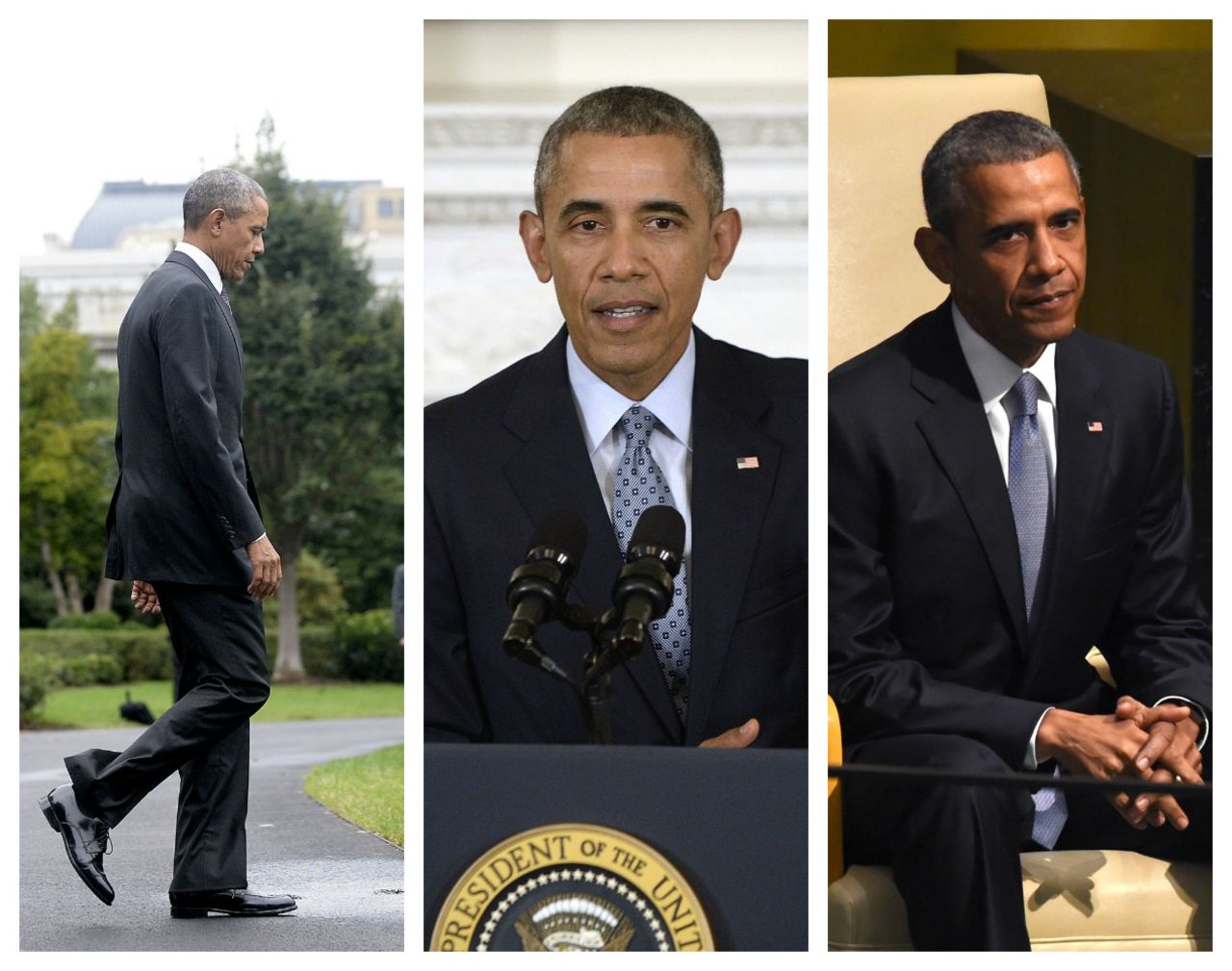 President Barack Obama sticks with dark formal wear. He told Vanity Fair in 2012: "You'll see I wear only gray or blue suits. I'm trying to pare down decisions. I don't want to make decisions about what I'm eating or wearing. Because I have too many other decisions to make."