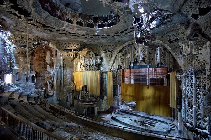 Their next exhibition, a series of abandoned American cinemas called <em>Theatres</em>, will run from October 10, 2015 to January 3, 2016 at the <a href="index.php?page=&url=http%3A%2F%2Fwww.caermersklooster.be%2Fen%2Fexhibition_movie_theaters" target="_blank" target="_blank">Cultuurcentrum Caermersklooster in Gent, Belgium</a>. <br /><br />United Artists Theater, 2005 <em>(Detroit, Michigan) </em>