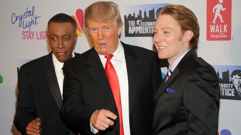 Arsenio Hall, Donald Trump and Clay Aiken attend the "Celebrity Apprentice" Live Finale at American Museum of Natural History on May 20, 2012 in New York City.