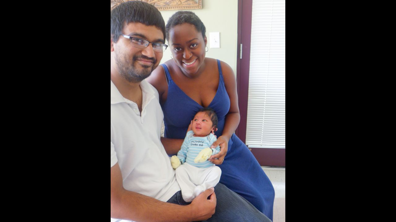 Nakita Noel, 26, and Farren Noel, 26, hold their new baby, 3-day-old Cooper Noel on September 15, 2015. Cooper was born at the Women's Birth and Wellness Center in Chapel Hill, N.C..