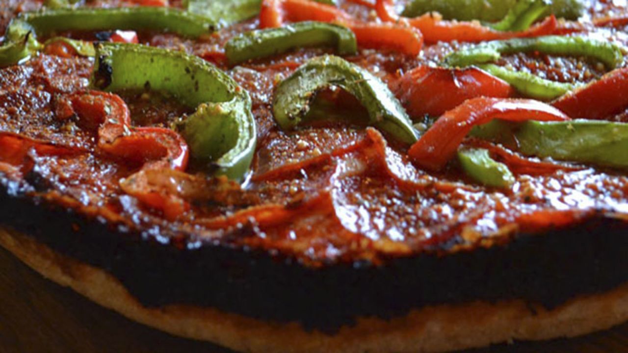 Pepperoni and green pepper deep dish.