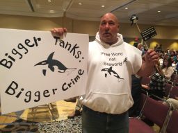 Joey Racano with Ocean Outfall Group made his sentiments known.