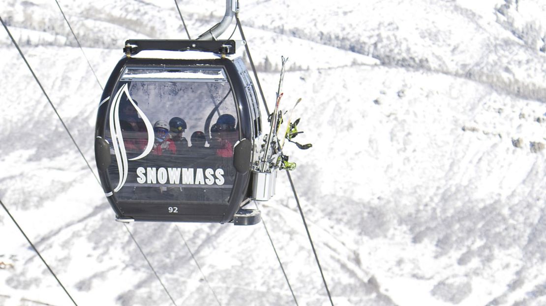 Elk Camp Gondola at Snowmass, accessing part of 1,342 meters of vertical drop, the longest in the United States.