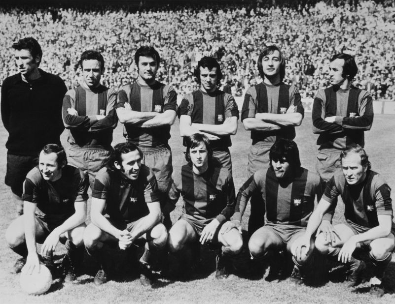 Cruyff (picture center front row) then joined Barcelona from Ajax. The Dutchman went on to coach the Catalan club and is widely credited with helping instil the importance of youth development at Barcelona.