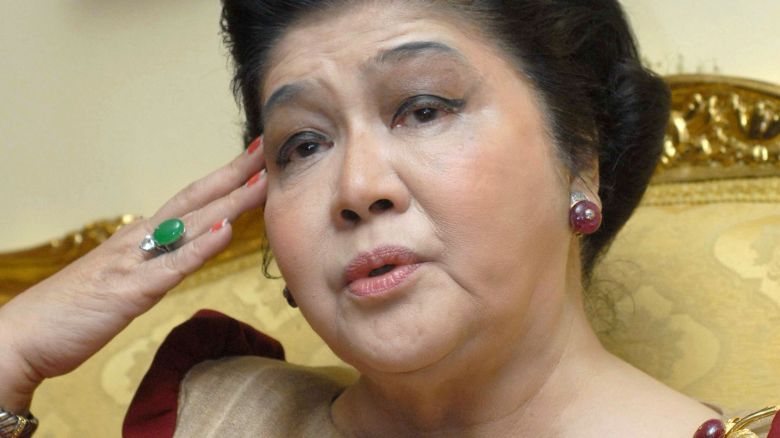 Former first lady Imelda Marcos talks at her apartment in Manila, 27 June 2007. Imelda Marcos says she has nothing to be ashamed of, 08 October 2007. For 20 years as first lady of the Philippines she lived a fairytale existence only to see it all disappear in a whirlwind of public outrage over the greed and excesses of the Marcos years. Through it all Imelda rode the storm. AFP PHOTO/ROMEO GACAD (Photo credit should read ROMEO GACAD/AFP/Getty Images)