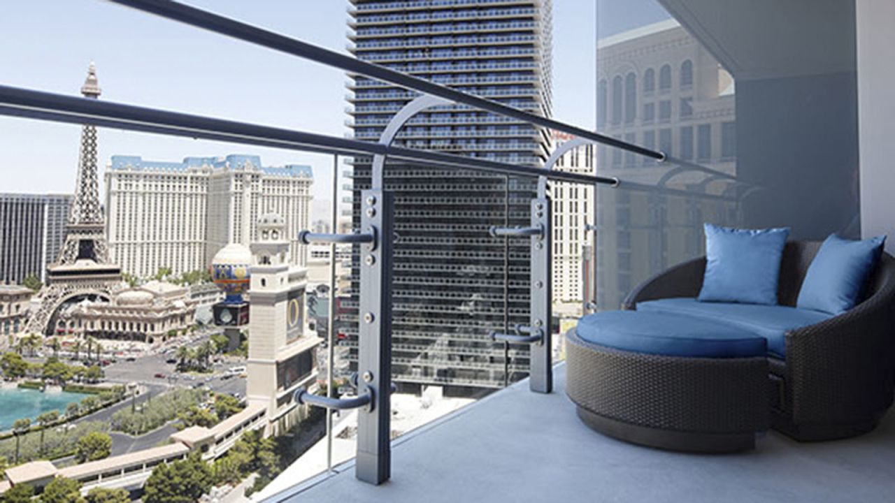 Fountain-view Terrace room at The Cosmo.
